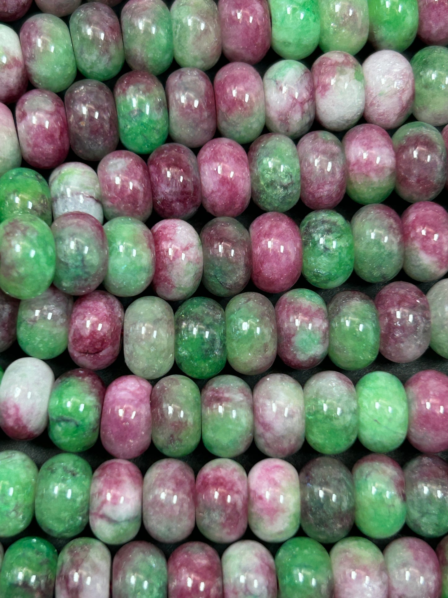 NATURAL Jade Gemstone Bead 8x5mm Rondelle Shape Beads, Beautiful Watermelon Color Jade Gemstone Beads, Great Quality Full Strand 15.5"