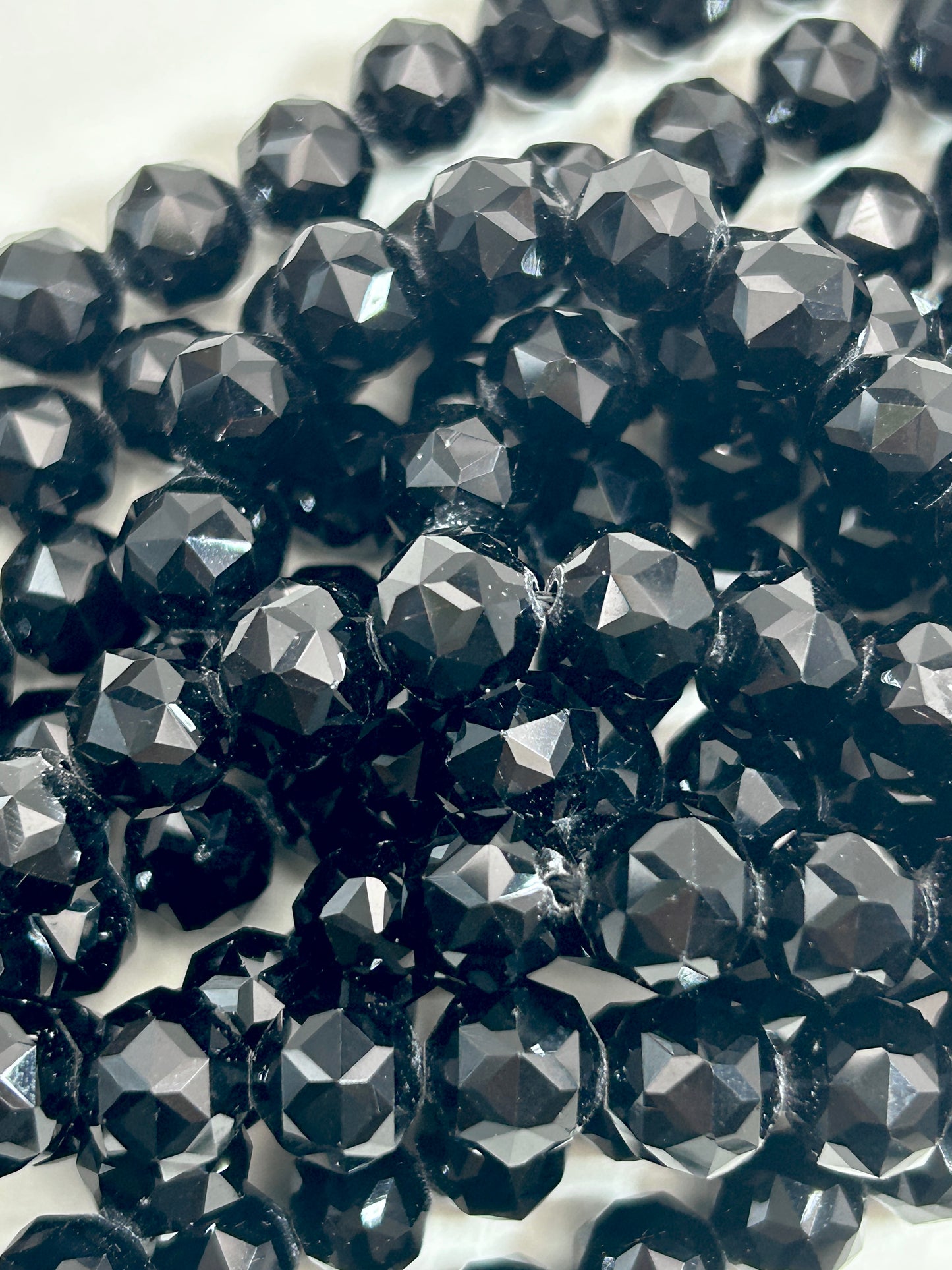 Beautiful Black Mystic Chinese Crystal Glass Bead Faceted 6MM 8MM 10MM Round Bead, Gorgeous Black Great Quality Glass