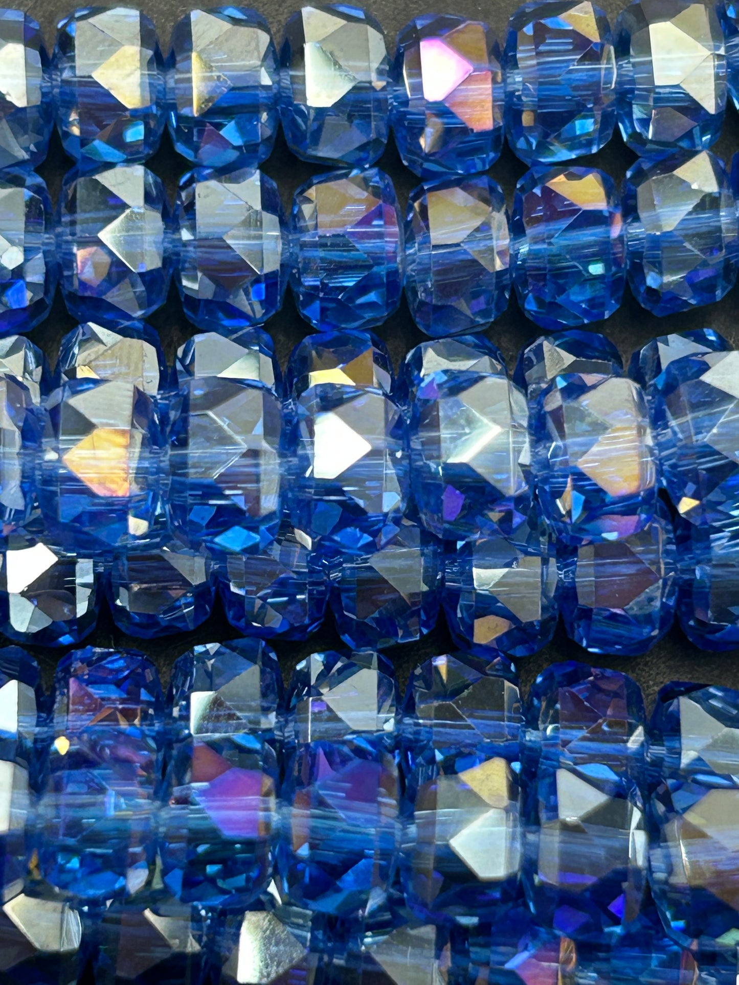 Natural Mystic Crystal Glass Faceted Rondelle 5x8mm Beautiful Deep Blue Color Handmade Jewelry Loose Bead Loose Gemstone Full Strand 15.5"