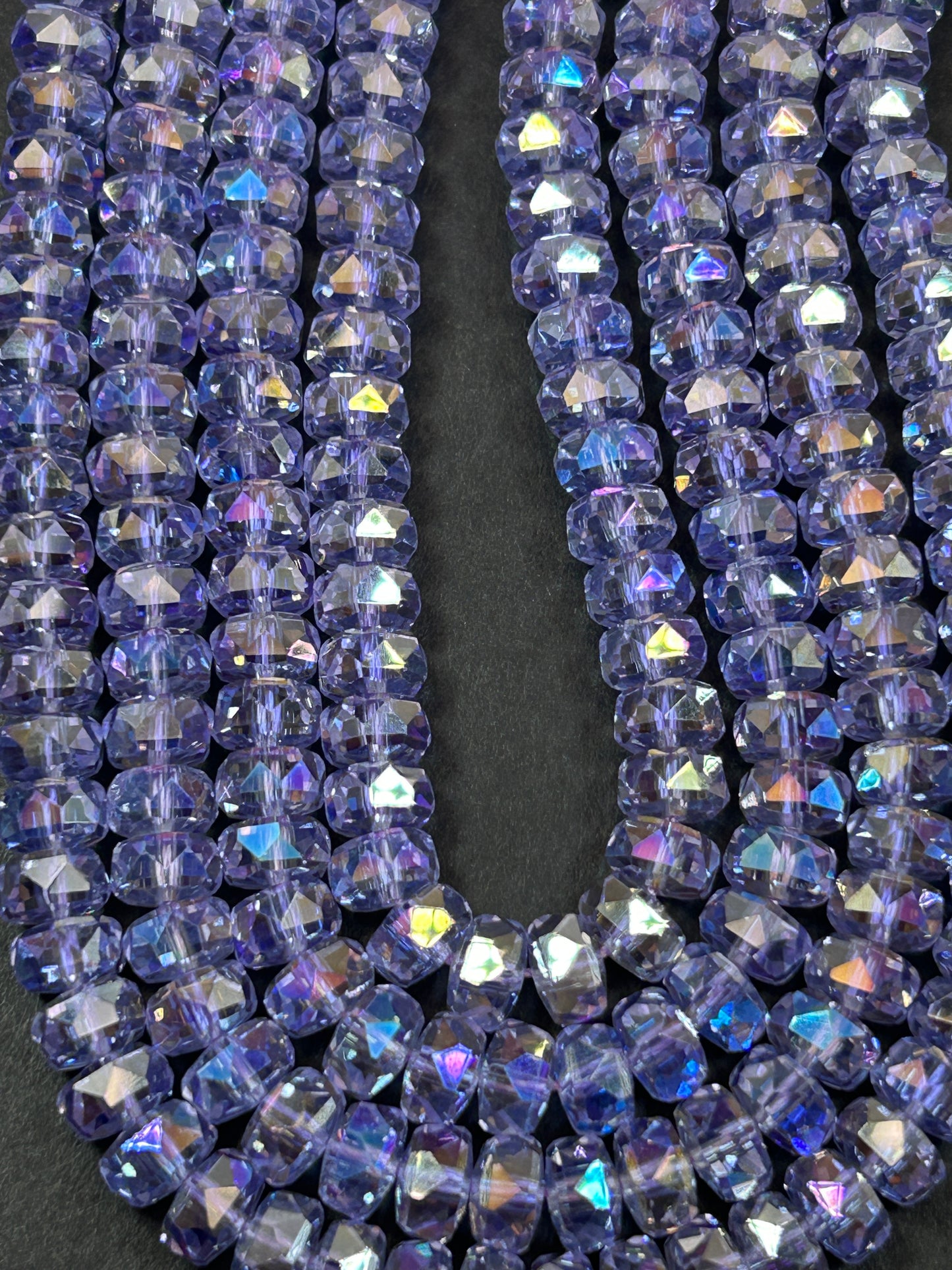 Natural Mystic Crystal Glass Faceted Rondelle 5x8mm Beautiful Lavender Color Handmade Jewelry Loose Bead Loose Gemstone Full Strand 15.5"