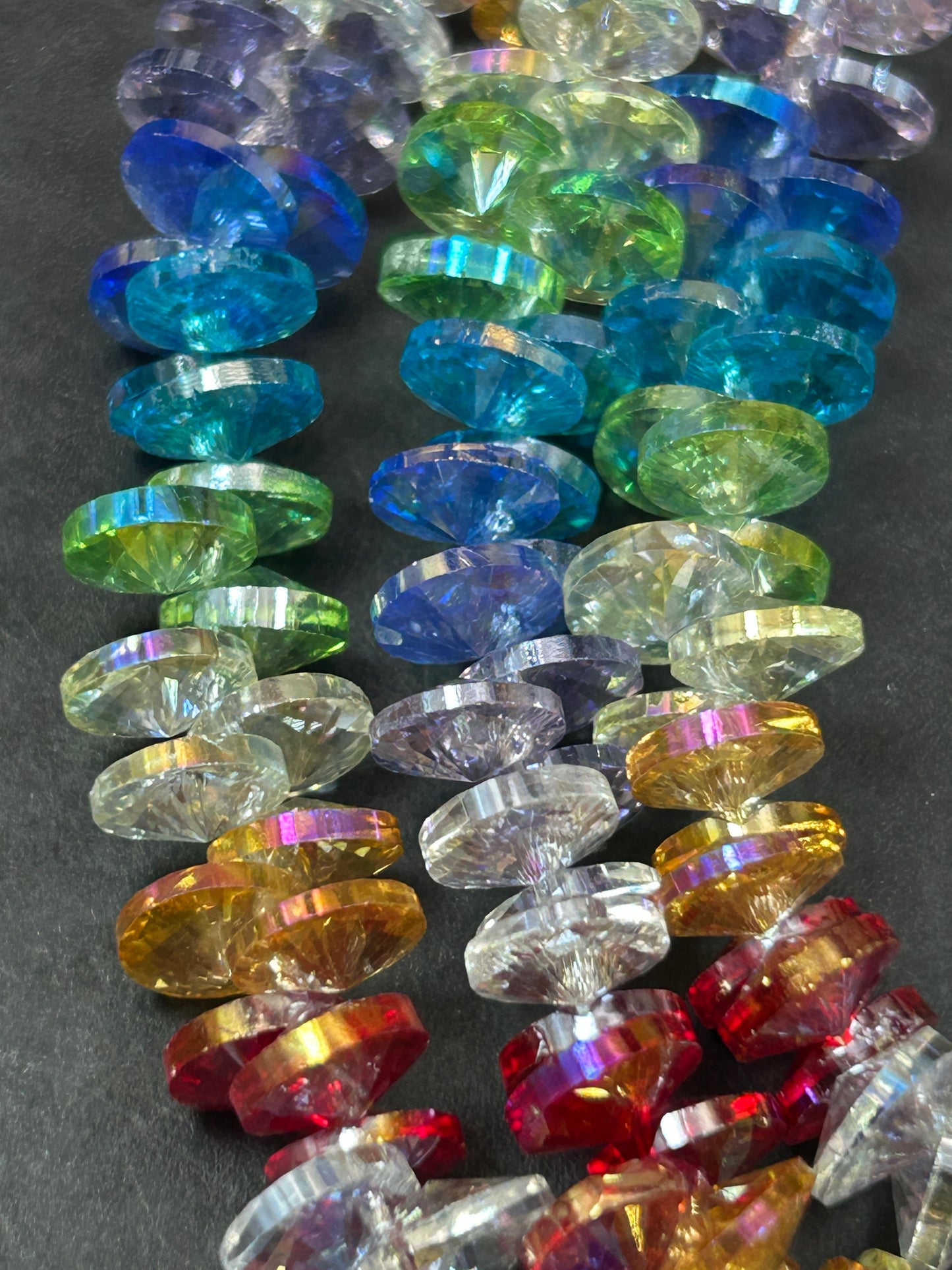 Beautiful Crystal glass bead. Petal shape bead. Gorgeous multicolor, rainbow strand, high quality crystal bead! Full strand
