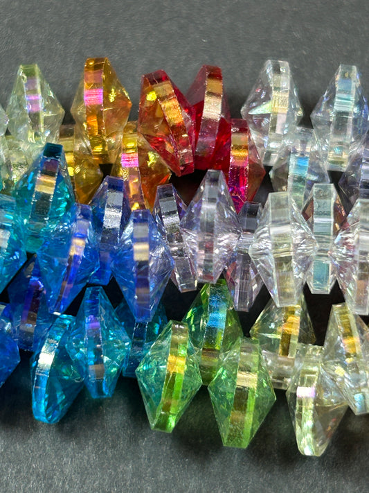 Beautiful Crystal glass bead. Petal shape bead. Gorgeous multicolor, rainbow strand, high quality crystal bead! Full strand