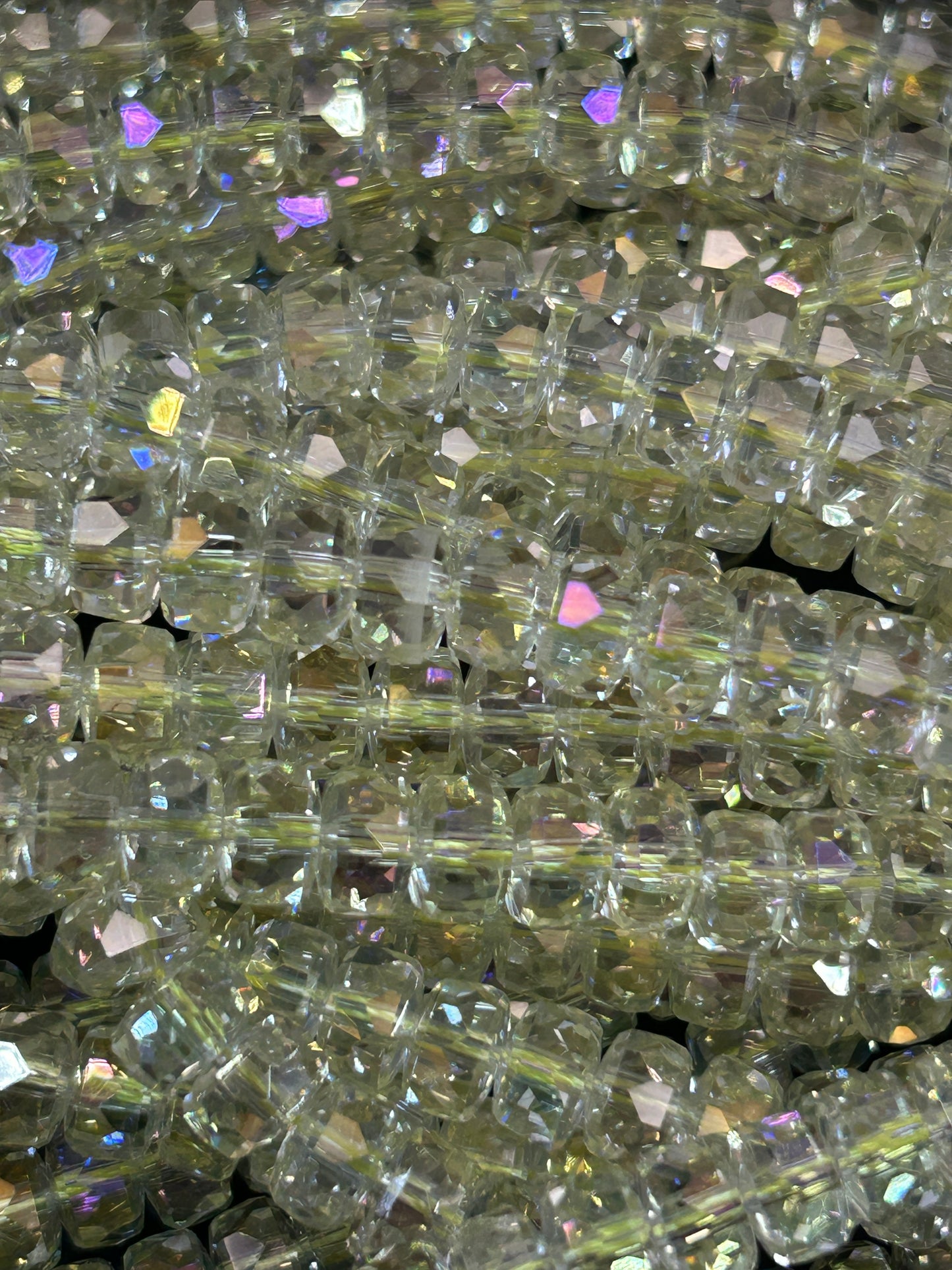 Natural Mystic Crystal Glass Faceted Rondelle 5x8mm Beautiful Lemon Yellow Color Handmade Jewelry Loose Bead Loose Gemstone Full Strand 15.5