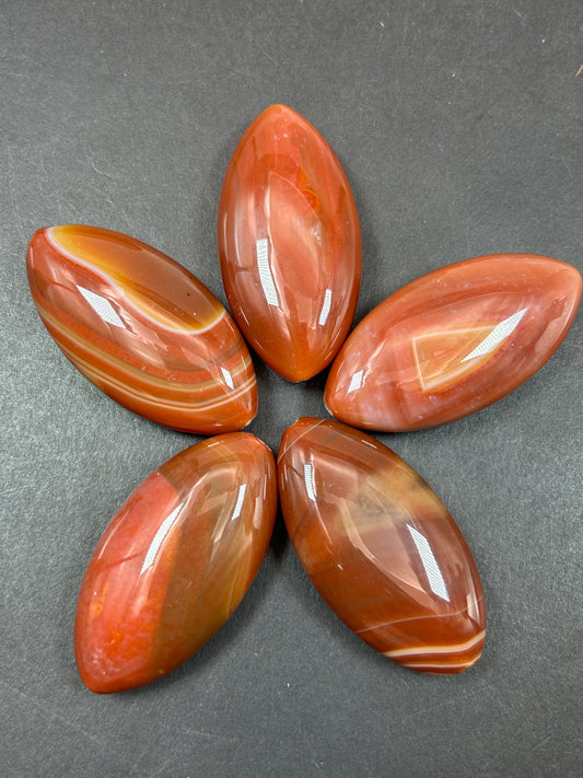 Natural Carnelian Gemstone Bead 60x35mmOval Shape Beads, Beautiful Natural Orange Red Color with Swirls Carnelian Beads, LOOSE BEADS (1pc)
