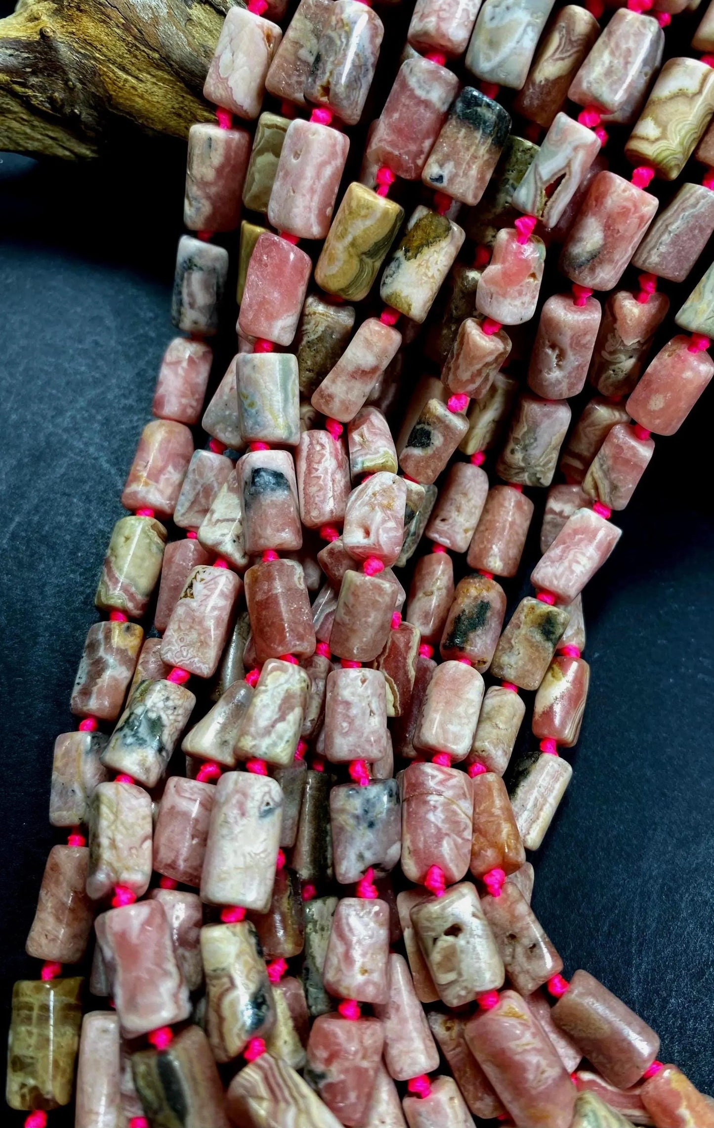 NATURAL Gemstone Pink Rhodochrosite, 9x6mm, Full Strand 16" Great for making Jewelry! Not treated in anyway! AAA quality