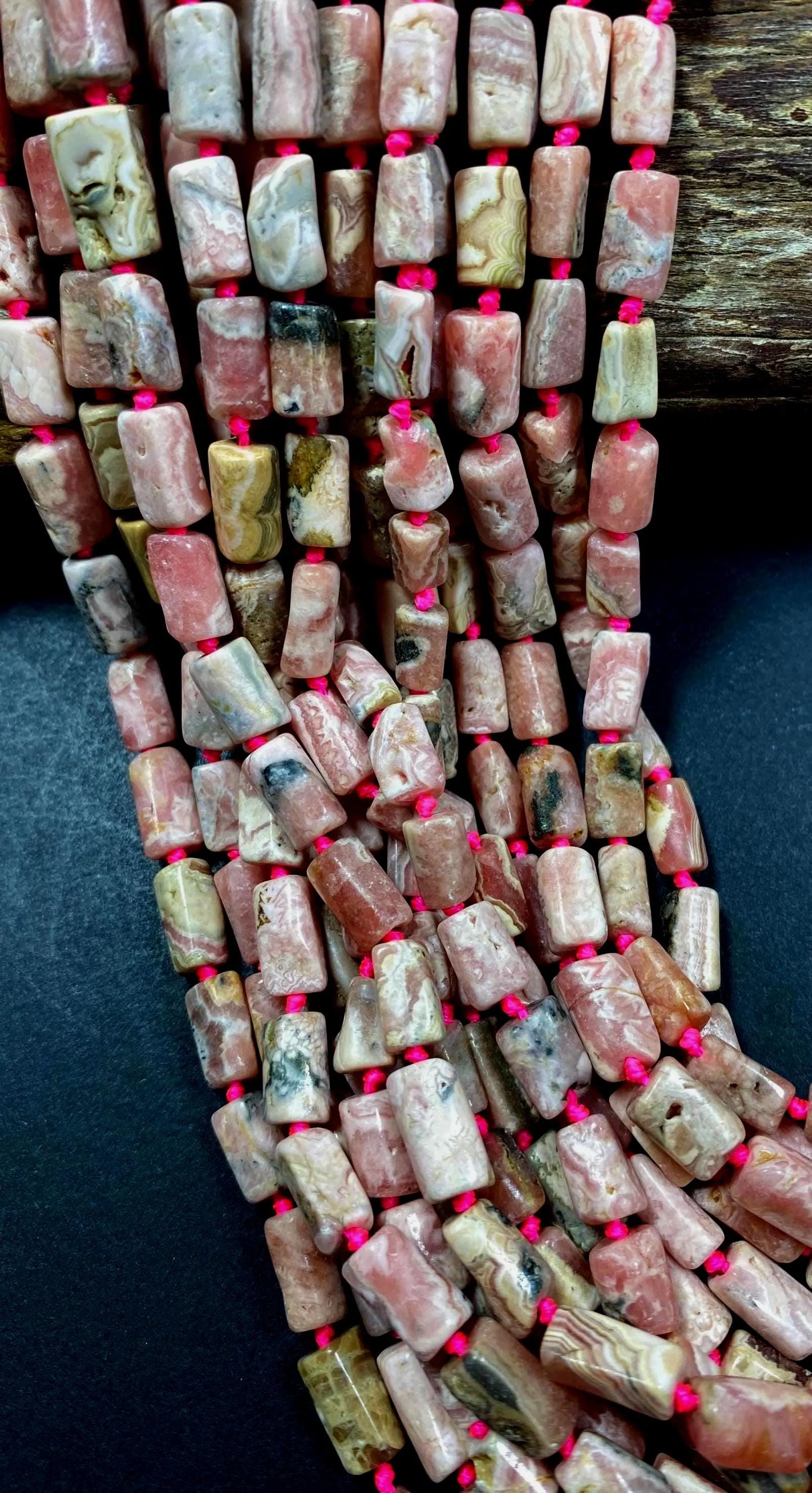 NATURAL Gemstone Pink Rhodochrosite, 9x6mm, Full Strand 16" Great for making Jewelry! Not treated in anyway! AAA quality