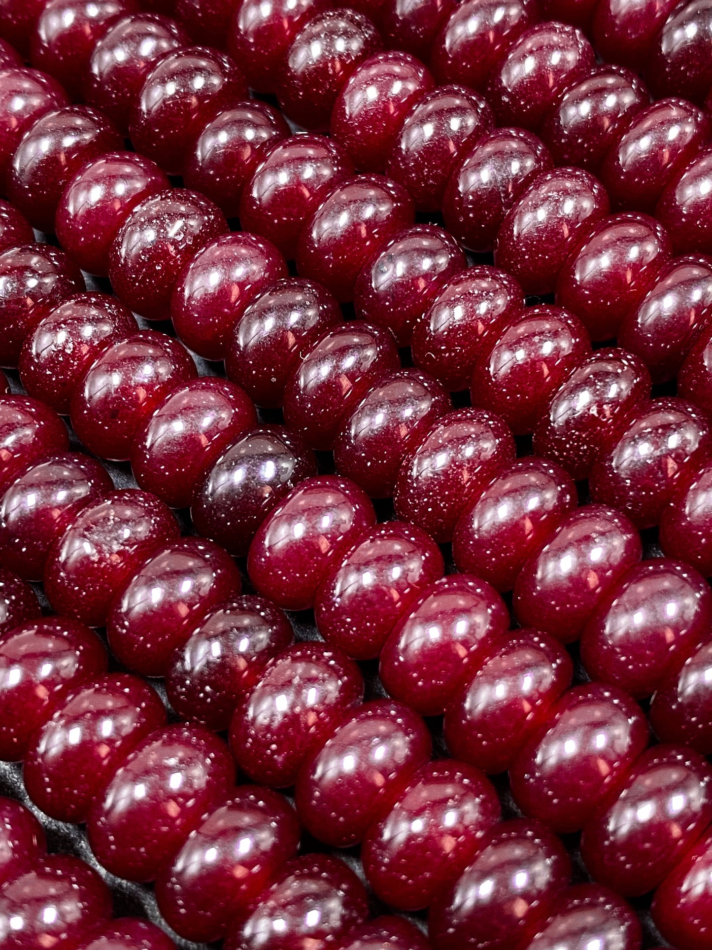 NATURAL Red Jade Gemstone Bead 8x5mm Rondelle Shape Bead, Beautiful Red Color Jade Gemstone Beads, Great Quality Bead Full Strand 15.5"