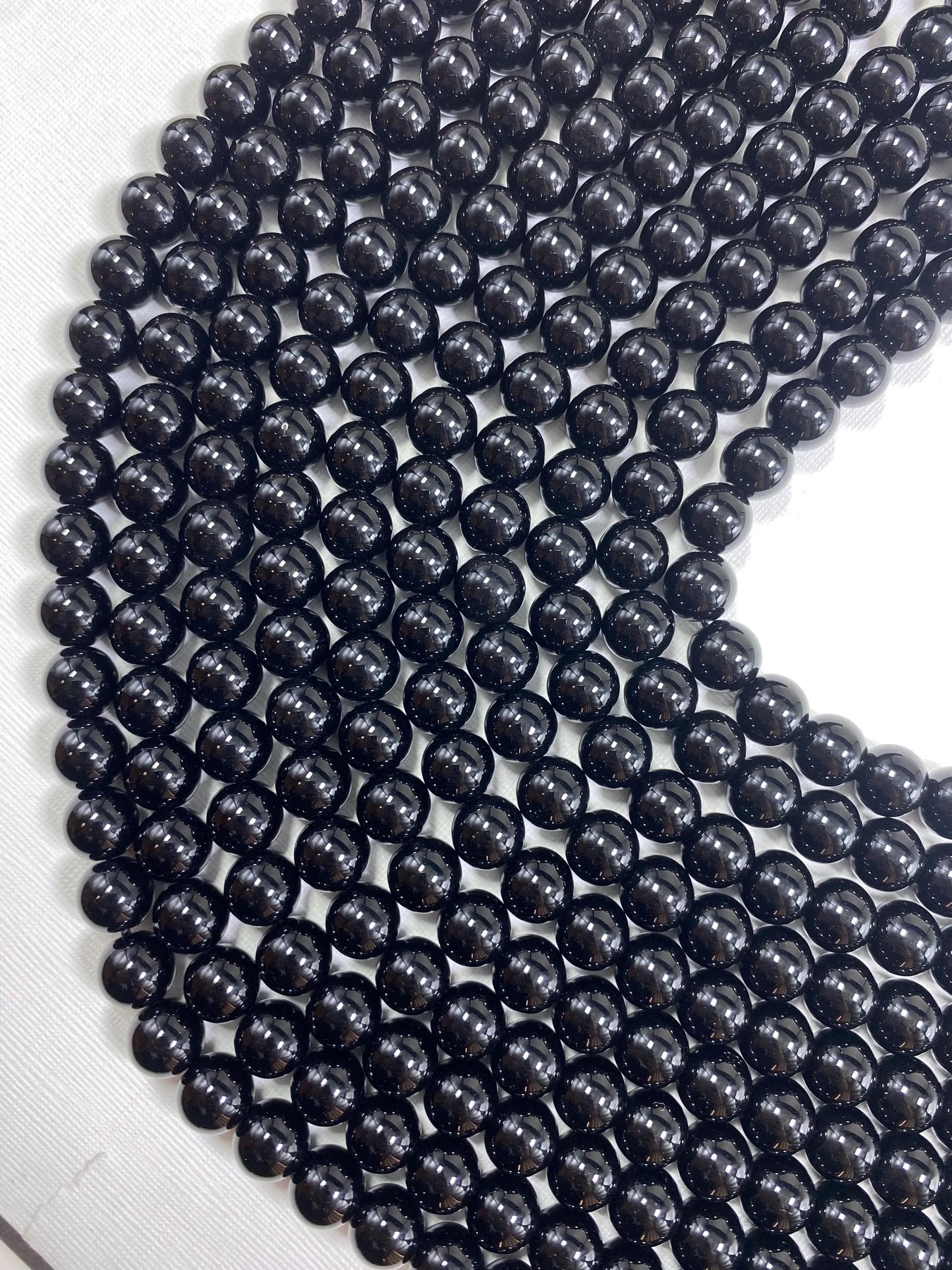 Beautiful Chinese crystal. Smooth Round shape bead. Gorgeous black, great quality crystal full strand