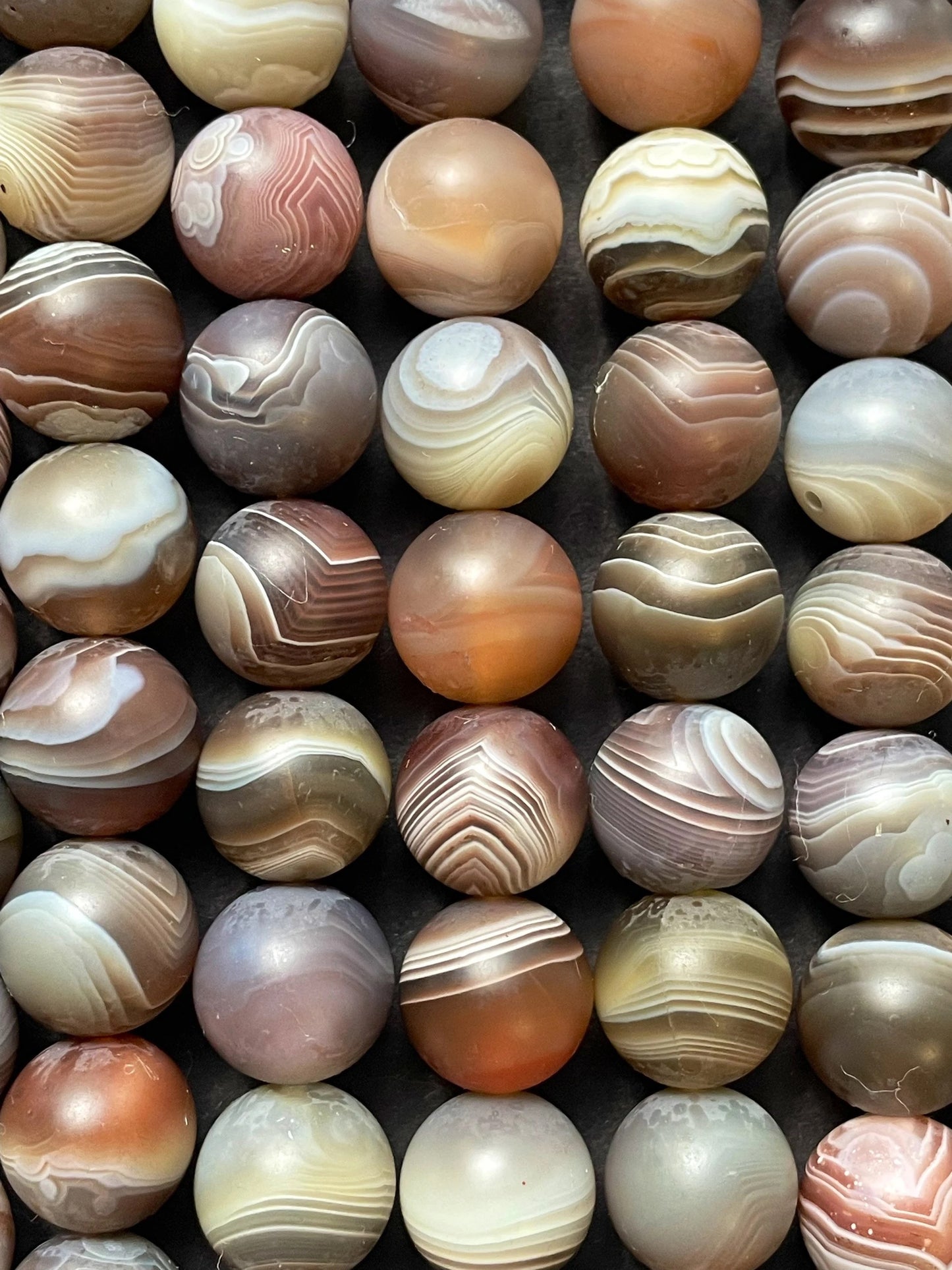 AAA Natural Matte Botswana Agate Gemstone Bead 6mm 8mm 10mm 12mm Round Beads, Beautiful Natural Matte Gray Brown Color Botswana Agate Beads 15.5"
