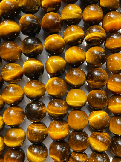 AAA Natural Tiger Eye Gemstone Bead 4mm 6mm 8mm 10mm 12mm Round Beads, Gorgeous Golden Brown Color Tiger Eye Gemstone Beads. Full Strand 15.5"