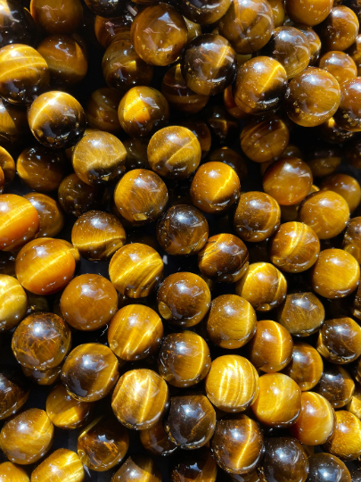 AAA Natural Tiger Eye Gemstone Bead 4mm 6mm 8mm 10mm 12mm Round Beads, Gorgeous Golden Brown Color Tiger Eye Gemstone Beads. Full Strand 15.5"