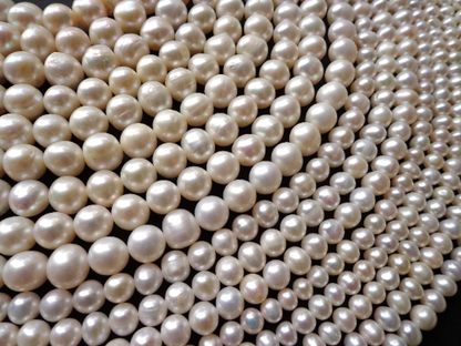 AAA Natural Freshwater Pearl Beads, 4mm 5mm 6mm 8mm 9-10mm 11-12mm Round Shape Beads, Beautiful Natural White Fresh Water Pearl Bead. 14”