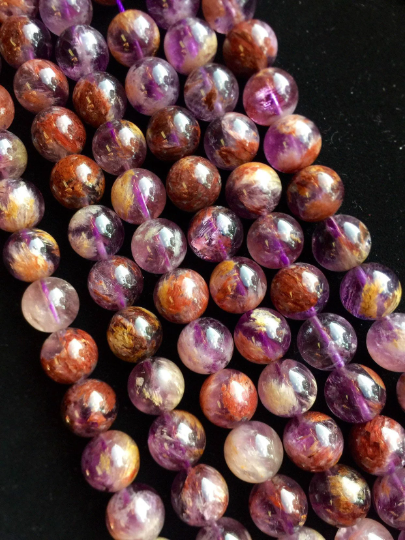 AAA Natural Super 7 Gemstone Beads 4mm 6mm 8mm 10mm 12mm Round Beads, Beautiful Natural Purple Color, High Quality Gemstone Beads Full Strand 15.5"