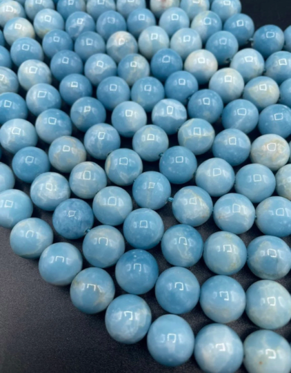 AAA Natural Larimar Quartz Gemstone Bead 4mm 6mm 8mm 10mm 12mm Round Bead, Beautiful Blue Color Larimar Gemstone Bead, High Quality Bead
