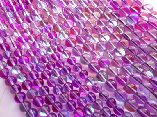 Mystic Aura Quartz Beads, 6mm,8mm,10mm beads, Round Shaped Beads, Rainbow Purple Beads, Great Quality Beads, Full Strand 15.5 inches