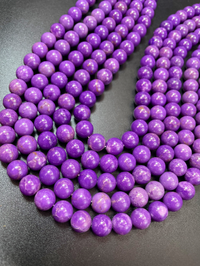AAA Natural Phosphosiderite Gemstone Bead 4mm 6mm 8mm 10mm 12mm Round Bead, Beautiful Natural Purple Color Gemstone Beads