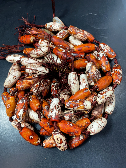 AAA Natural Tibetan Gemstone Bead 12x30mm/13x40mm Barrel Shape Bead, Gorgeous Brown Orange Color Tibetan Gemstone Bead, Amazing Quality Full Strand 15.5"