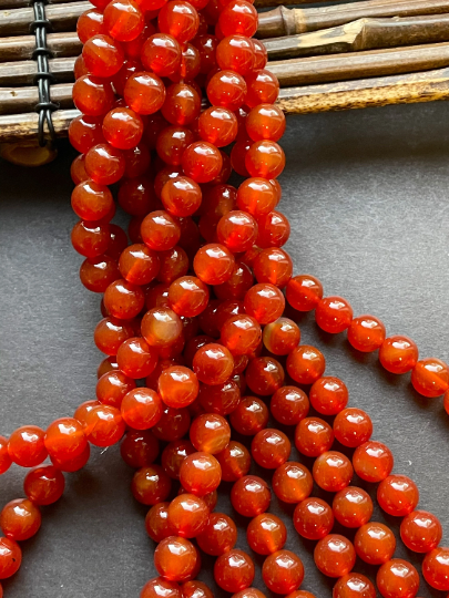 AAA Natural Carnelian 4mm 6mm 8mm 10mm 12mm Round Bead Gorgeous Natural Red Carnelian Bead Great Quality Gemstone 15.5”