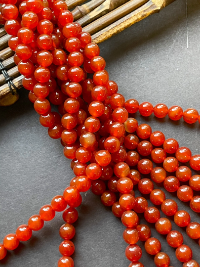 AAA Natural Carnelian 4mm 6mm 8mm 10mm 12mm Round Bead Gorgeous Natural Red Carnelian Bead Great Quality Gemstone 15.5”