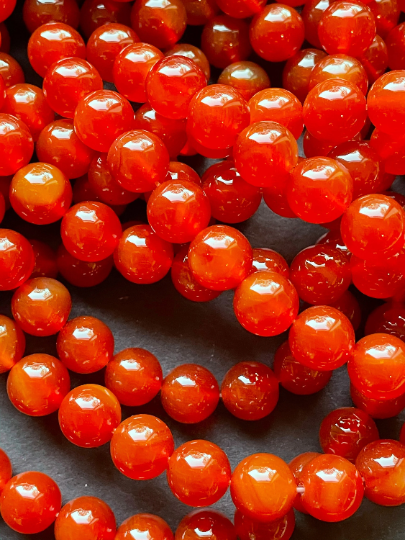 AAA Natural Carnelian 4mm 6mm 8mm 10mm 12mm Round Bead Gorgeous Natural Red Carnelian Bead Great Quality Gemstone 15.5”