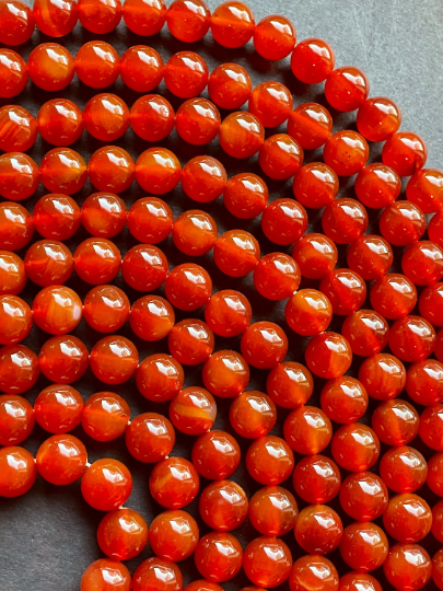 AAA Natural Carnelian 4mm 6mm 8mm 10mm 12mm Round Bead Gorgeous Natural Red Carnelian Bead Great Quality Gemstone 15.5”