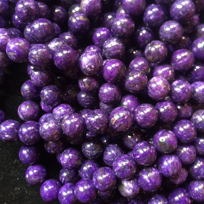 Natural Charoite Gemstone Bead 6mm 8mm 10mm 12mm Round Beads, Gorgeous Purple Color Charoite Gemstone Bead Full Strand 15.5"