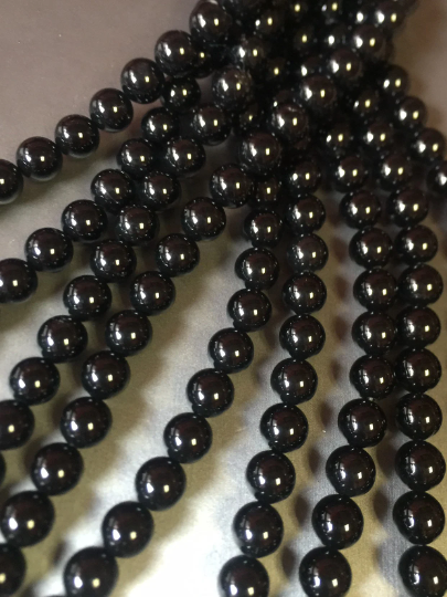 AAA Natural Black Onyx Gemstone Bead 4mm 6mm 8mm 10mm 12mm Round Beads, Beautiful Natural Black Color Onyx Gemstone Beads