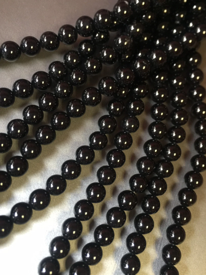 AAA Natural Black Onyx Gemstone Bead 4mm 6mm 8mm 10mm 12mm Round Beads, Beautiful Natural Black Color Onyx Gemstone Beads