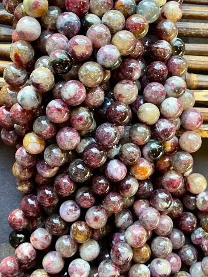 Natural Tourmaline Gemstone Bead 2mm 4mm 6mm 8mm 10mm Round Bead, Gorgeous Natural Dark Red Plum Purple Color Tourmaline Gemstone Beads