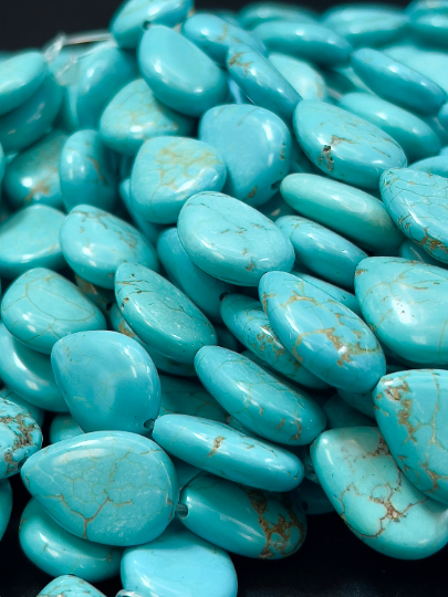 Natural Blue Howlite Turquoise Gemstone Bead Teardrop Shape Beads