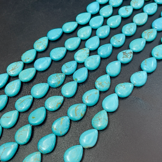 Natural Blue Howlite Turquoise Gemstone Bead Teardrop Shape Beads