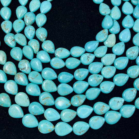 Natural Blue Howlite Turquoise Gemstone Bead Teardrop Shape Beads