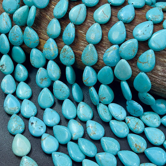 Natural Blue Howlite Turquoise Gemstone Bead Teardrop Shape Beads