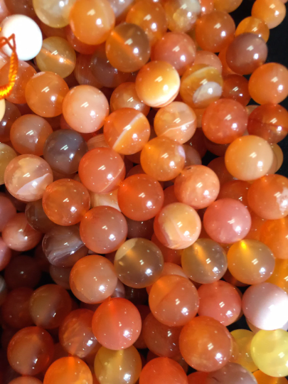 Natural Botswana Gemstone Beads 6mm 8mm 10mm Round Beads, Beautiful Orange Color Botswana Gemstone Beads