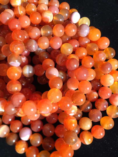 Natural Botswana Gemstone Beads 6mm 8mm 10mm Round Beads, Beautiful Orange Color Botswana Gemstone Beads