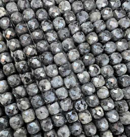 AAA Natural Larvikite Gemstone Bead Faceted 9mm Cube Shape, Beautiful Natural Dark Gray Color Larvikite Gemstone Bead