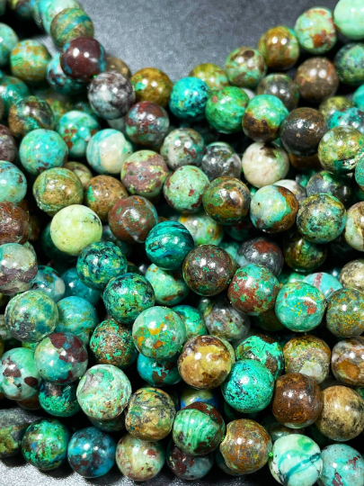 Natural Turquoise Gemstone Bead 6mm 8mm 10mm Round Bead, Beautiful Blue Green Brown Turquoise Gemstone Beads, Excellent Quality