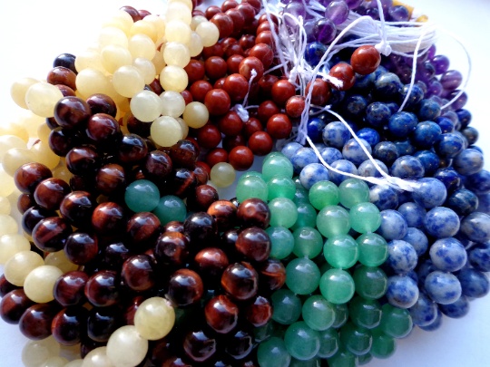 Natural Chakra Gemstone Bead 4mm 6mm 8mm 10mm 12mm Round Bead, 7 Chakra Stone Bead, Beautiful Multicolor Rainbow Multi Gemstone Chakra Beads