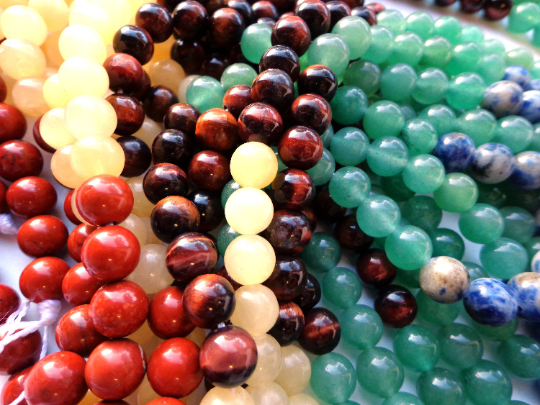 Natural Chakra Gemstone Bead 4mm 6mm 8mm 10mm 12mm Round Bead, 7 Chakra Stone Bead, Beautiful Multicolor Rainbow Multi Gemstone Chakra Beads