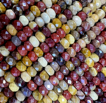 Natural Mystic Mookaite Gemstone Bead Faceted Rondelle 5x8mm Gorgeous Mookaite Gemstone Full Strand 15.5"