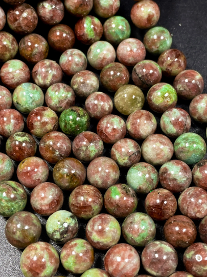 AAA Natural Green Red Garnet Gemstone Beads 6mm 7mm 8mm Round Beads, Beautiful Green Red Color Garnet Gemstone Bead Full Strand 15.5"