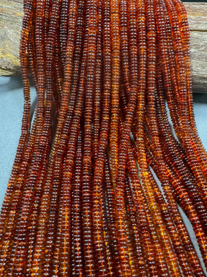 Natural Baltic Gold Beads 6x2mm Rondelle Shape Bead, Gorgeous Natural Amber Brown Color Baltic Gold Beads, Excellent Quality Full Strand 15.5"