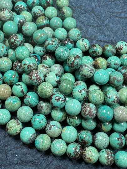 AAA Genuine Natural Turquoise Gemstone Bead, Round Turquoise Beads, Excellent Quality 100% Natural Turquoise 15.5" Strand