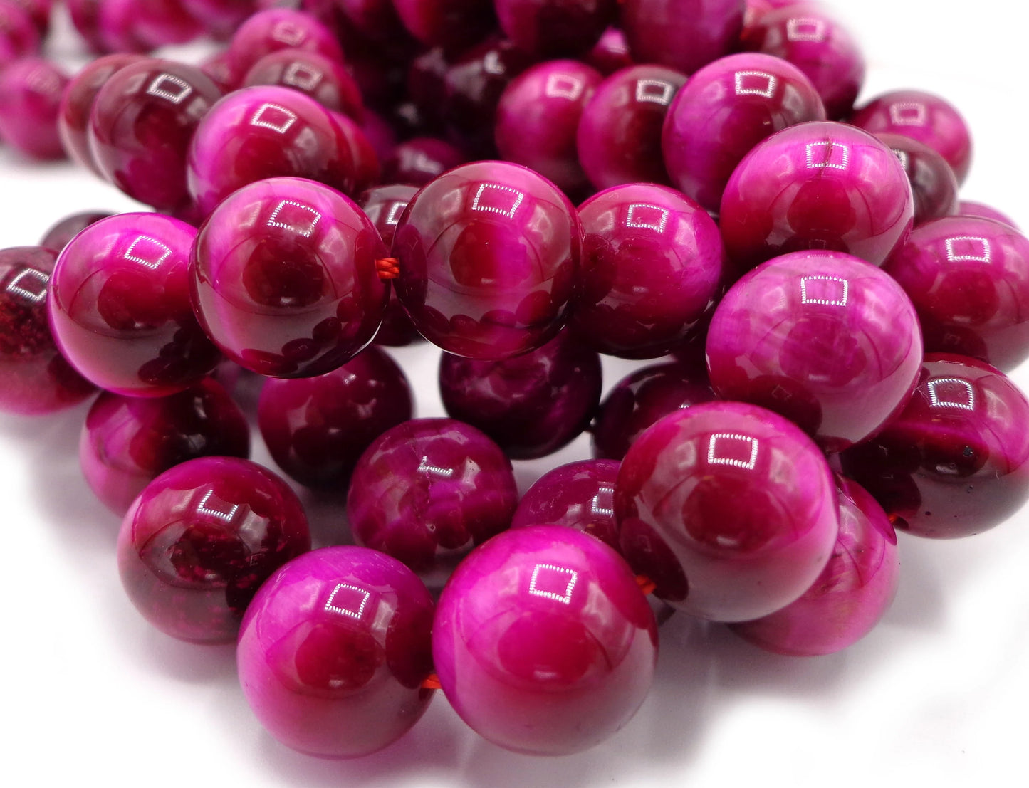 NATURAL Gemstone Pink Tiger-Eye, Smooth Round,4mm, 6mm,8mm,10mm,12mm, Full Strand 16" Not treated in any way! Natural Color Guarantee!