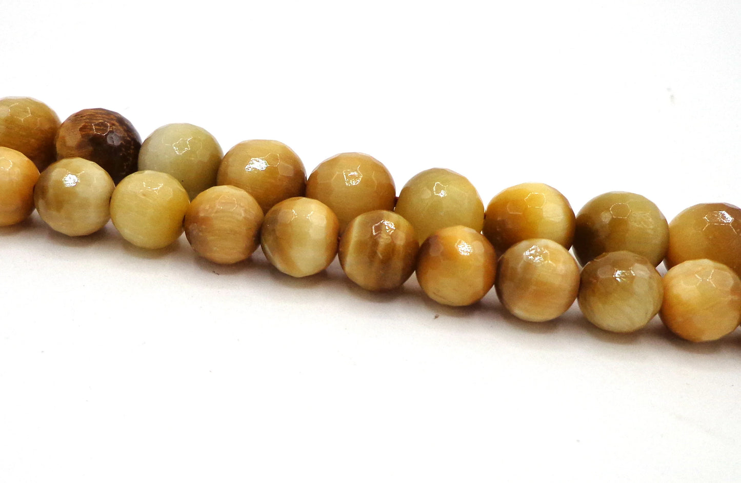 NATURAL Gemstone Gold color Tiger Eye, Faceted Round 4mm,6mm,8mm,10mm,12mm Full Strand 16" Great for JEWELRY making! Not treated in anyway!