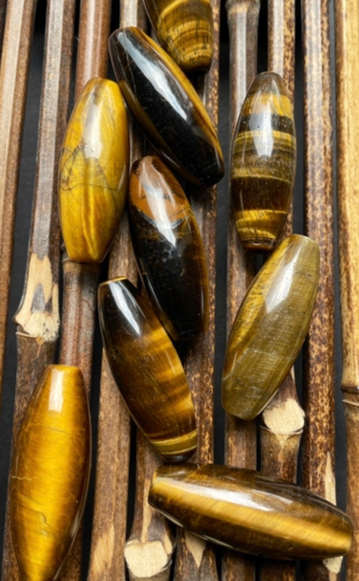 Beautiful natural tiger eye stone bead. 14x40mm barrel shape bead. Gorgeous natural golden yellow color tiger eye gemstone bead.