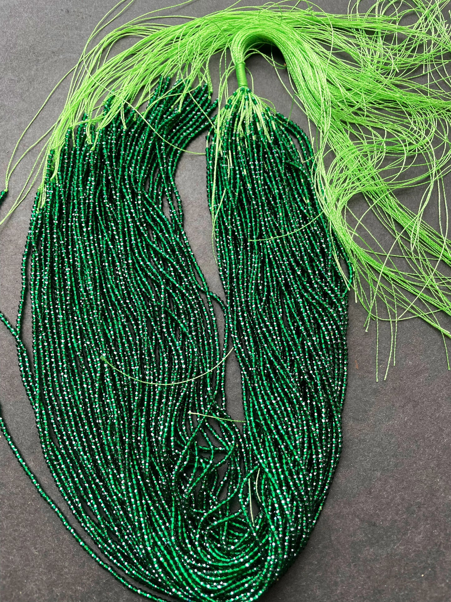 Beautiful Crystal Glass Beads. 2mm faceted Round bead. Real nice quality beautiful green jade color crystal bead. Full strand