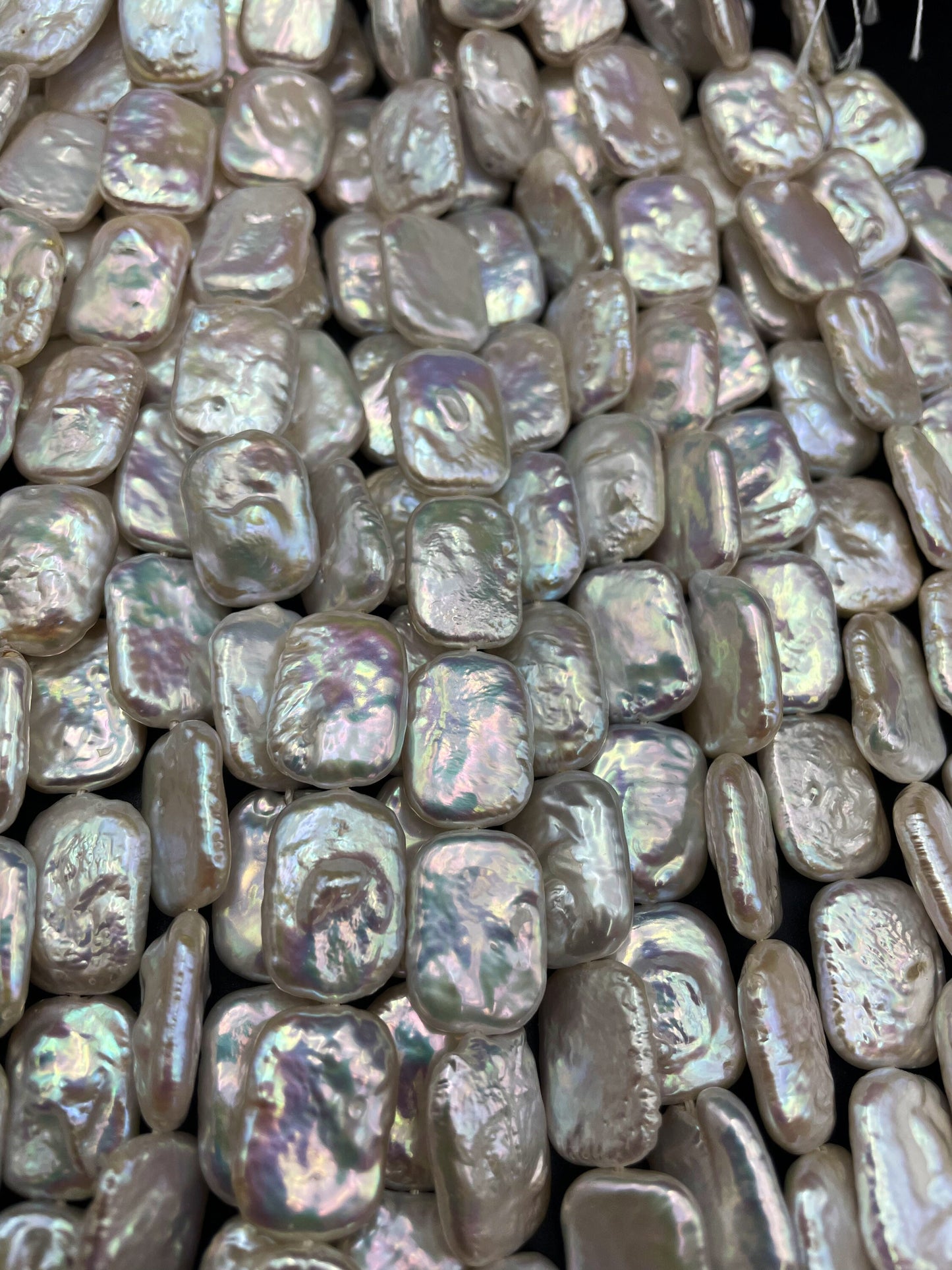 AAA Natural Fresh Water Pearl Bead. 12x17mm rectangle shape. Beautiful Natural White Color Fresh Water Pearl Bead. High Quality Pearl Bead!