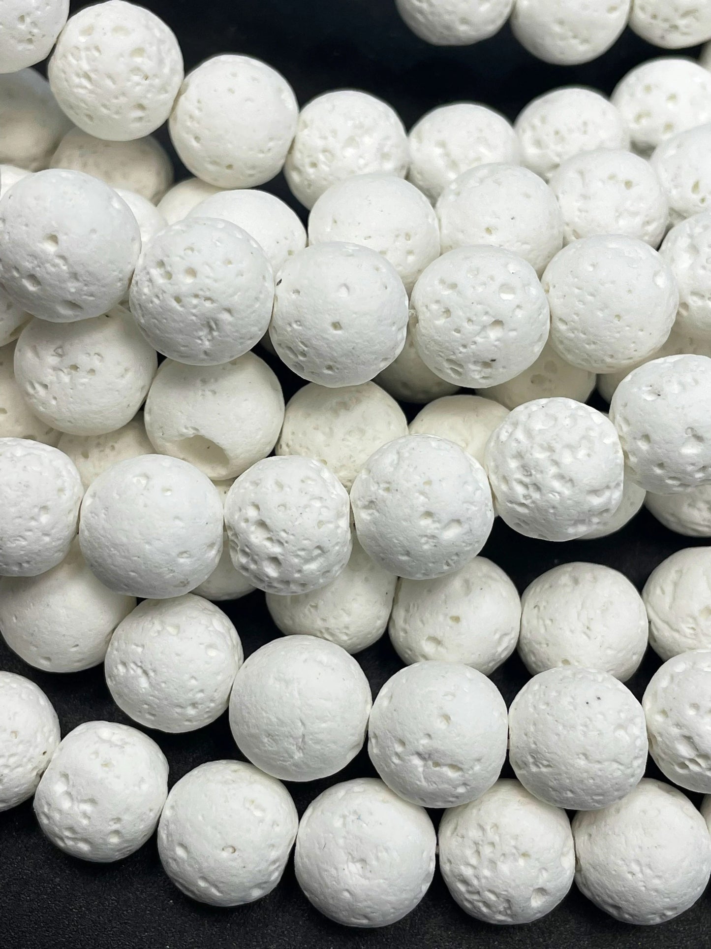 AAA Natural lava rock stone bead. 4mm 6mm 8mm 10mm 12mm round bead. Beautiful natural white color lava rock bead. Full strand length 15.5”