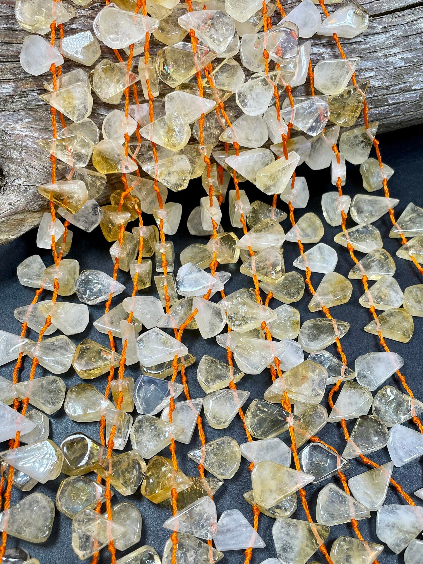 AAA Natural Citrine Gemstone Bead. Smooth 14x20mm Teardrop Shape Bead. Beautiful Natural Yellow, Clear Color Citrine, Full Strand 15.5"